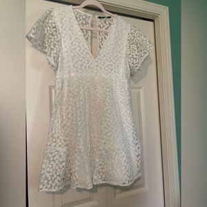 Zara floral white dress